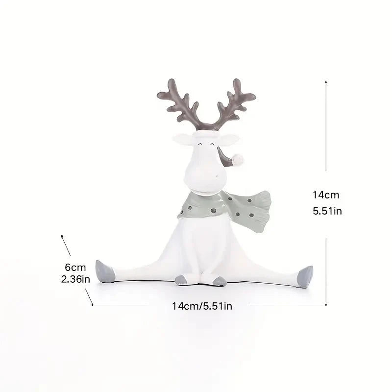 Wintor Rendierfiguur - Handgemaakt met Feestelijke Sjaal, Aparte Kerstdecoratie 3