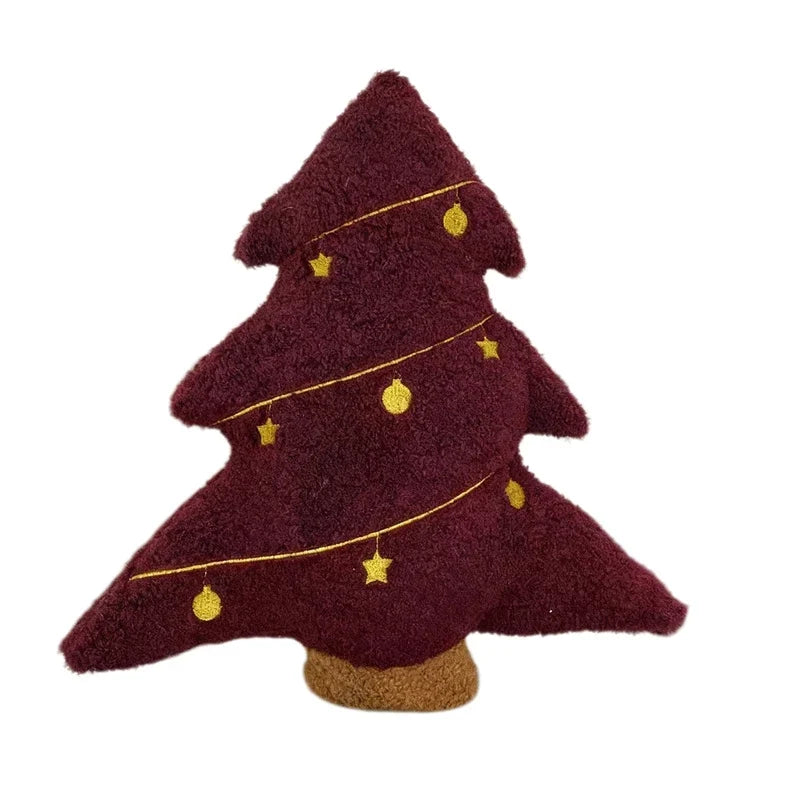 Zachte Pluche Knuffelkussen Kerstboom - Ergonomische Lendensteun Rood Groen 40 cm Decoratie 3