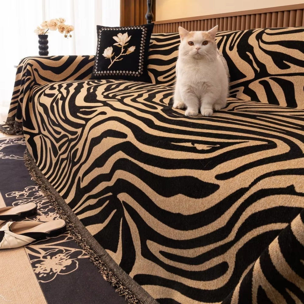 Zefira Bankhoes - Chenille, Zebra Design 3