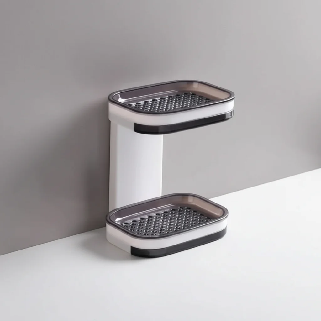 Zento Zeepbakje Douche - Zelfklevend ABS Kunststof, Dubbele Afvoer 8