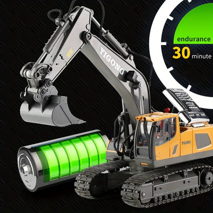 DiggerMaster™ – Realistische RC Graafmachine met 11 Functies – Afstandsbediend Bouwvoertuig