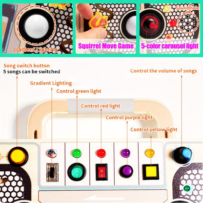 PlayGlow™ – Interactieve Houten Activiteitentafel – Educatief & Sensorisch Speelplezier