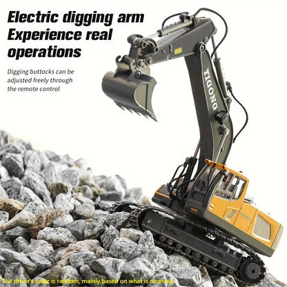 DiggerMaster™ – Realistische RC Graafmachine met 11 Functies – Afstandsbediend Bouwvoertuig