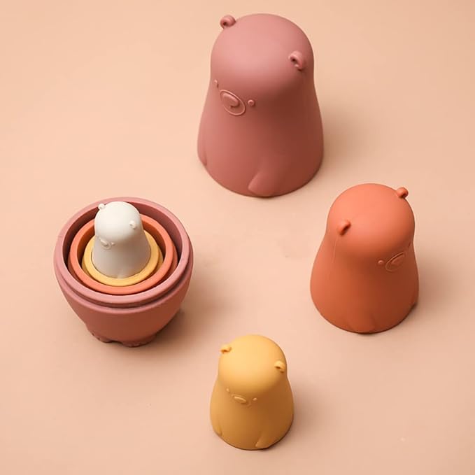 TeddyStack™ – Leren stapelen met plezier – Silicone speelgoed baby