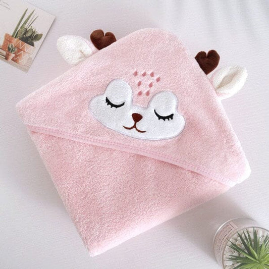 FluffyTails™ – Cape van Zachte Dierenstof – Comfortabele Baby Badcape