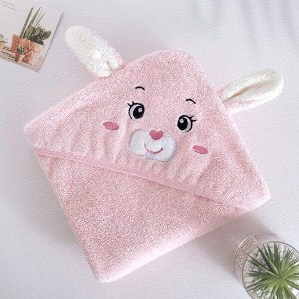 FluffyTails™ – Cape van Zachte Dierenstof – Comfortabele Baby Badcape