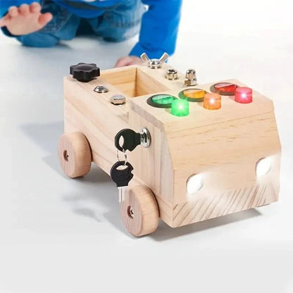 TinkerBoard™ – Montessori Activiteitenbord met LED & Tools – Educatief Motoriek Speelgoed