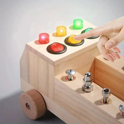 TinkerBoard™ – Montessori Activiteitenbord met LED & Tools – Educatief Motoriek Speelgoed