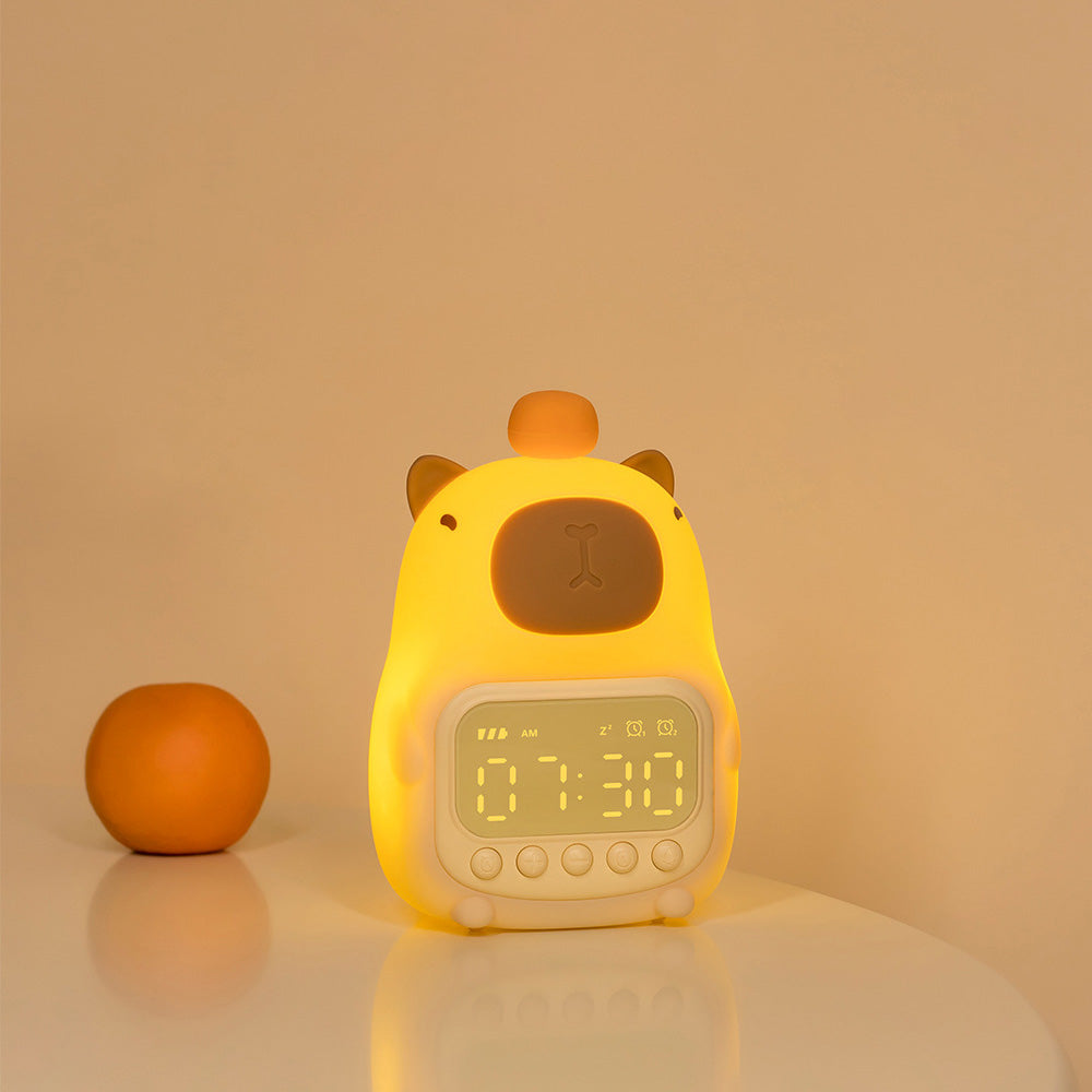 CapyTime™ – Capibara Nachtlamp met Wekker – LED Tap-Bediening