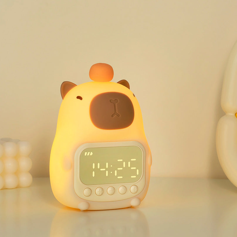 CapyTime™ – Capibara Nachtlamp met Wekker – LED Tap-Bediening