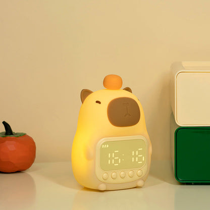 CapyTime™ – Capibara Nachtlamp met Wekker – LED Tap-Bediening