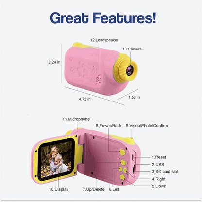 PixiCam™ – Digitale Kinder Camera & Video Recorder – Creatief Fotoplezier voor Kleine Ontdekkers