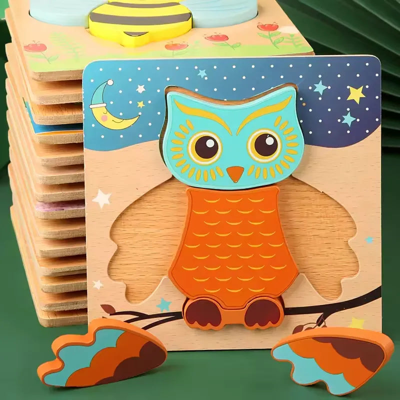 4Ever WoodTM Animal Puzzle - Dieren baby puzzel - Houten puzzelset