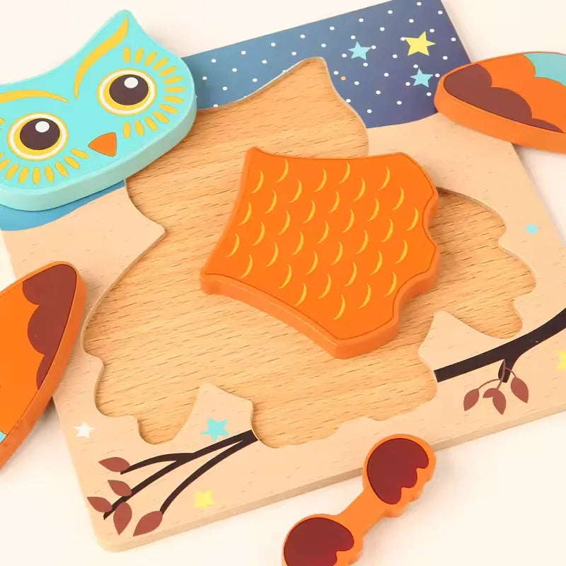 4Ever WoodTM Animal Puzzle - Dieren baby puzzel - Houten puzzelset