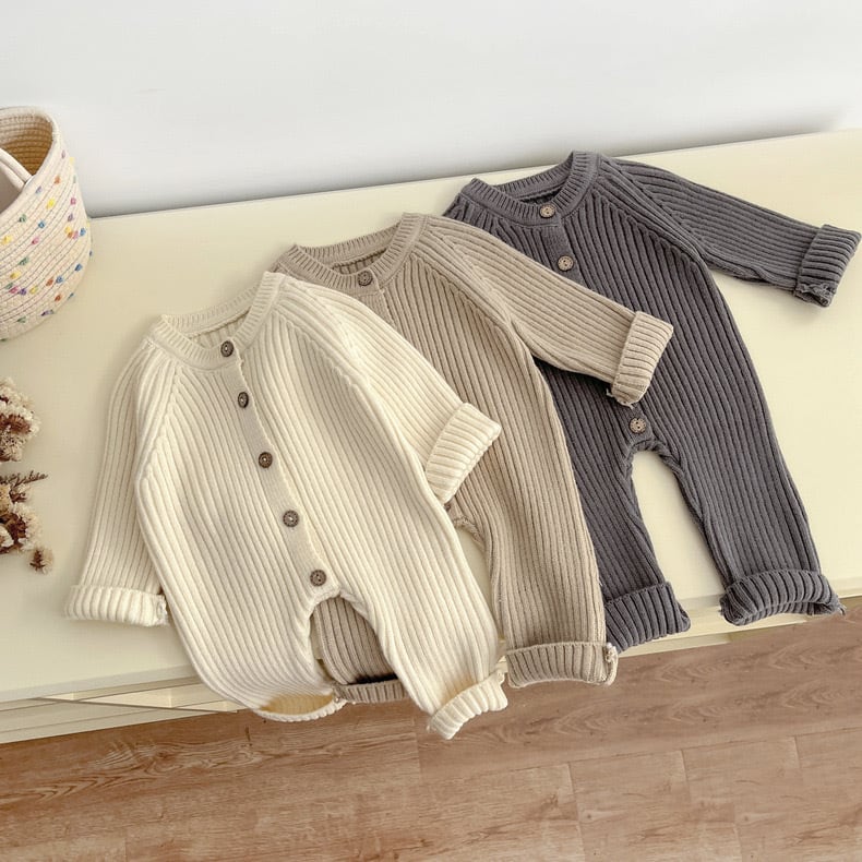 Woolberry™ – Zachte Gebreide Romper – Warme Knusheid voor Baby’s