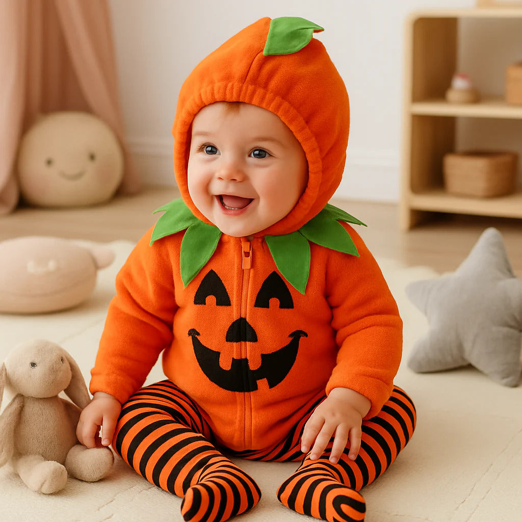 Pumpkiddy™ – Schattige Halloween Romper – Comfortabele Babyoutfit met Capuchon