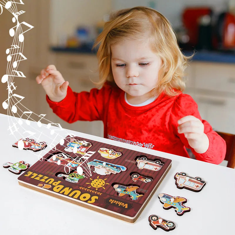 ToneQuest™ – Educatief Geluid & Vormspel – Houten Sensorisch Speelgoed