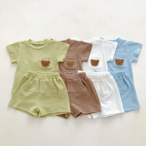 CuddleCub™ – Zachte Set met Beerdesign – Baby Zomeroutfit