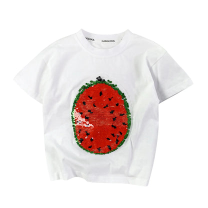 FlipFruit™ – T-shirt met Veranderende Pailletten – Kinderen Zomer T-shirt