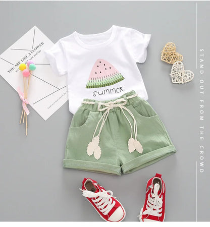 SunnyCharm™ – Cartoon Zomerset van Katoen – Meisjes Kledingcombinatie