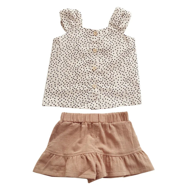 BreezeBloom™ – Luchtige Katoenen Zomerset met Chique Look – Meisjes Kleding Set