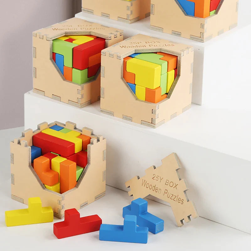 4Ever Wood MindBlocks™ – Houten Breinbreker  - 3D Tetris Puzzel