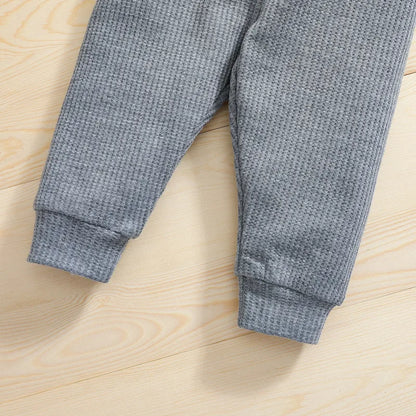 HoodieHug™ – Geribbelde Set met Capuchon – Warme Babyoutfit