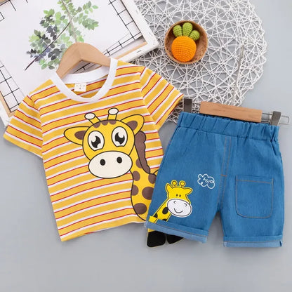GiraffoGo™ – T-Shirt Set met Dierenthema – Peuter Zomer Outfit