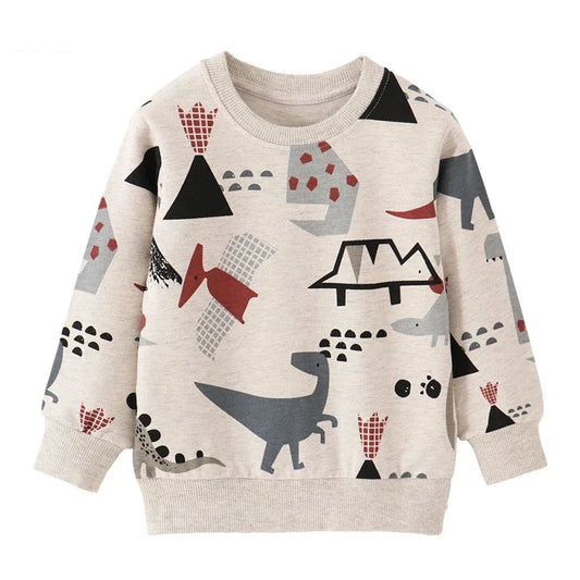 RoaryRoar™ – Zachte Sweater met Dino Print – Unisex Kindertrui
