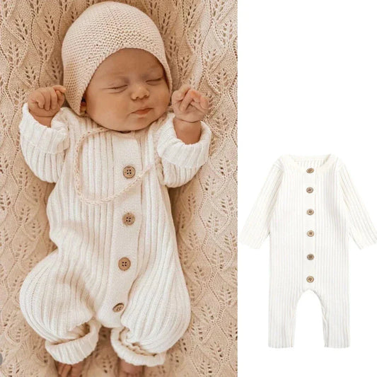SnuggleRib™ – Warme Gebreide Comfort – Baby Romper voor Elk Seizoen