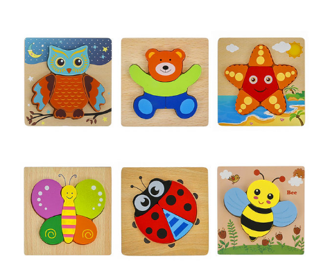 4Ever WoodTM Animal Puzzle - Dieren baby puzzel - Houten puzzelset