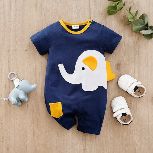 SnugTots™ – Korte Mouwen Bodysuit met Print – Baby Nachtkleding Outfit