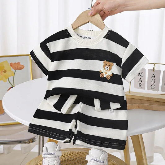 StripeBreeze™ – Zachte Set met Streeppatroon – Baby Zomerkleding Set