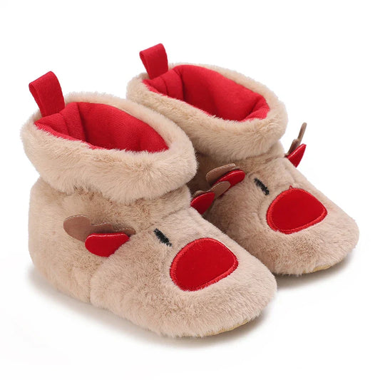 HollyFeet™ – Warme Kerstpantoffels met Antislipzool – Feestelijke Baby Sloffen