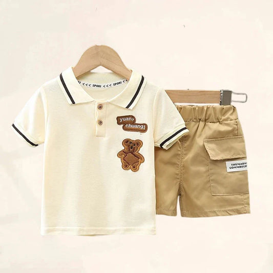 BearStyle™ – Zomers Setje met Cartoonprint – Comfortabele Jongensoutfit