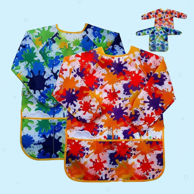 KleurKunst™ – Waterafstotend Schort met Lange Mouwen – Creatieve Kinderschort