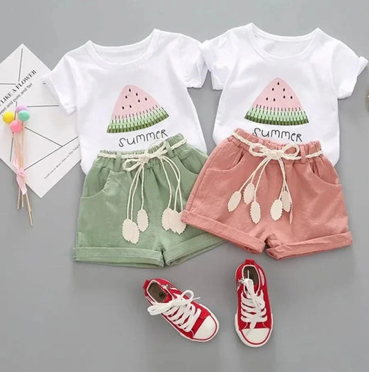 SunnyCharm™ – Cartoon Zomerset van Katoen – Meisjes Kledingcombinatie