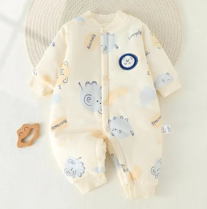 DreamHug™ – Zachte Cartoon Jumpsuit Pyjama – Unisex Baby Outfit