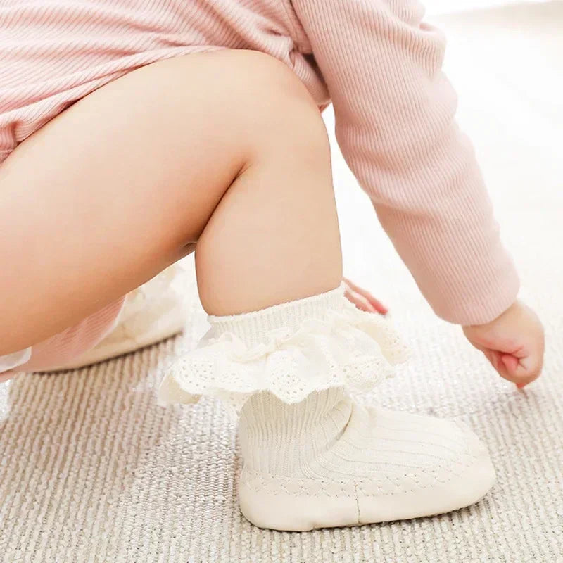 PetalPace™ – Schattige Babysok Schoentjes – Veilige Eerste Stapjes