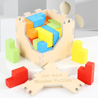 4Ever Wood MindBlocks™ – Houten Breinbreker  - 3D Tetris Puzzel