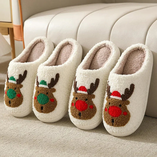 JollyRein™ – Warme Kerstpantoffels met Antislip – Feestelijke Kerst Pantoffels