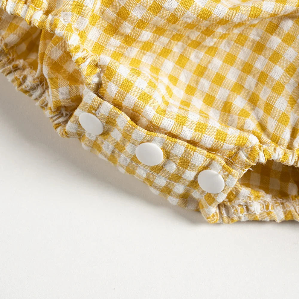 BreezeCheck™ – Zomerse Ruitjes Romper – Comfortabele Babyjurk