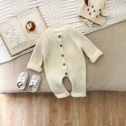 Woolberry™ – Zachte Gebreide Romper – Warme Knusheid voor Baby’s