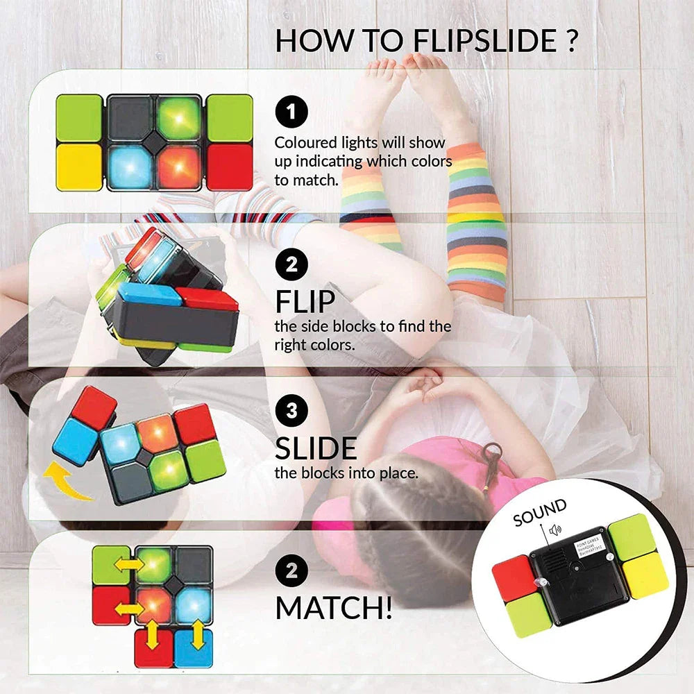 FlipPuzzle Pro™ - Puzzespel & muziek in je Handpalm - Puzzelkubus spel