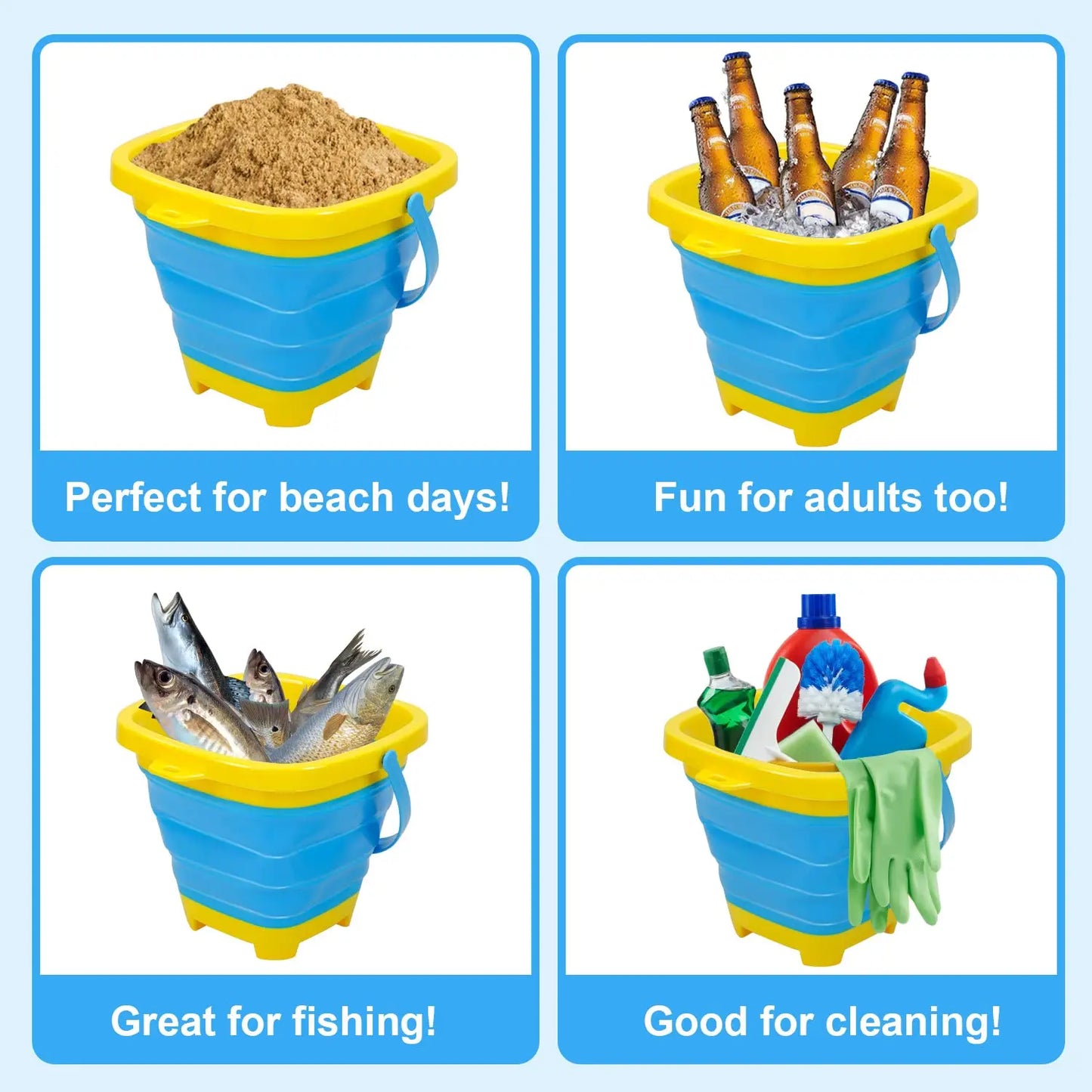 FlexiBucket™ – De Ultieme Opvouwbare Strandemmer - Strand Speelgoed