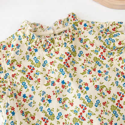 DaisyDrape™ – Zomerset met Bloemenprint – Meisjes Outfit met Volants