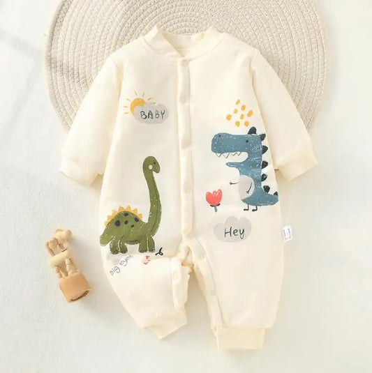 DreamHug™ – Zachte Cartoon Jumpsuit Pyjama – Unisex Baby Outfit