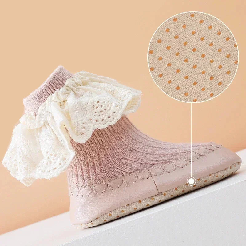 PetalPace™ – Schattige Babysok Schoentjes – Veilige Eerste Stapjes