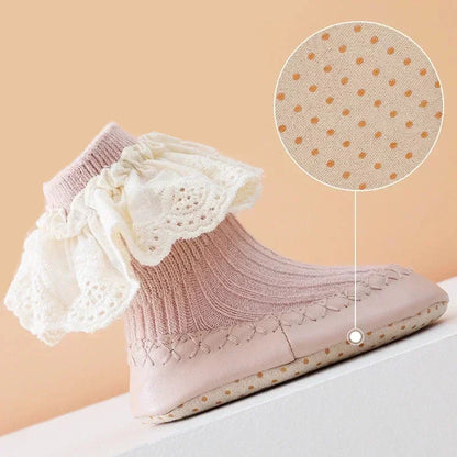 PetalPace™ – Schattige Babysok Schoentjes – Veilige Eerste Stapjes
