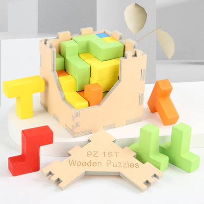 4Ever Wood MindBlocks™ – Houten Breinbreker  - 3D Tetris Puzzel